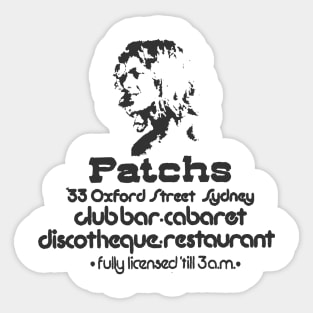 Patches Nightclub Vintage Sydney Nightlife Sticker